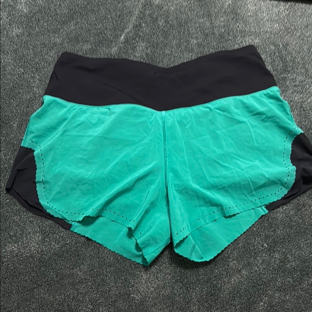 Women's Lululemon Green and Black Shorts